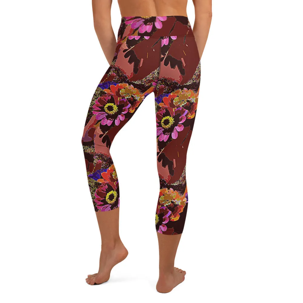 Yoga Capri Leggings Handful of Flowers