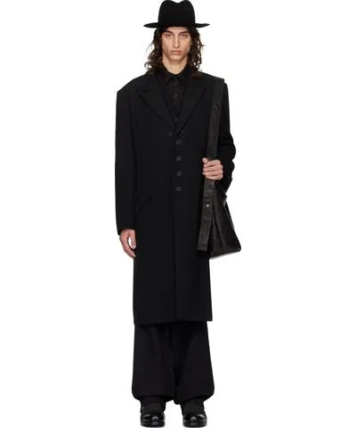 YOHJI YAMAMOTO Black 3-Button Lapel Attachable Coat